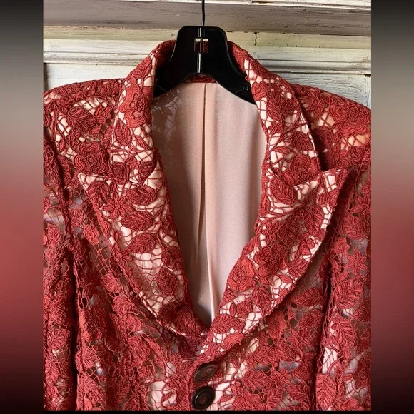 CULT GAIA Mackenzie Corded Sienna Lace Blazer Jacket Sz 4 Amended Buttons - Picture 2 of 11